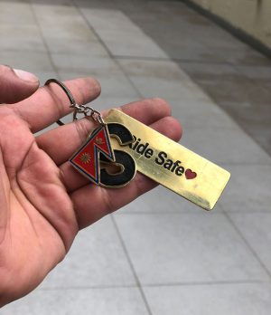 Customized Keychain with Nepal Flag and Name Initial