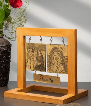 Wooden Photo Frame With Two Photos Displays